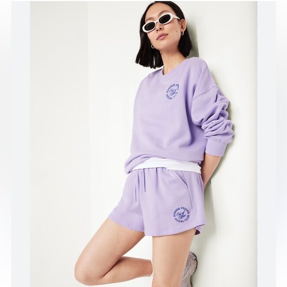 NEW NWT Old Navy Extra High-Waisted SoComfy Sweat Shorts 3” inseam Purple Medium